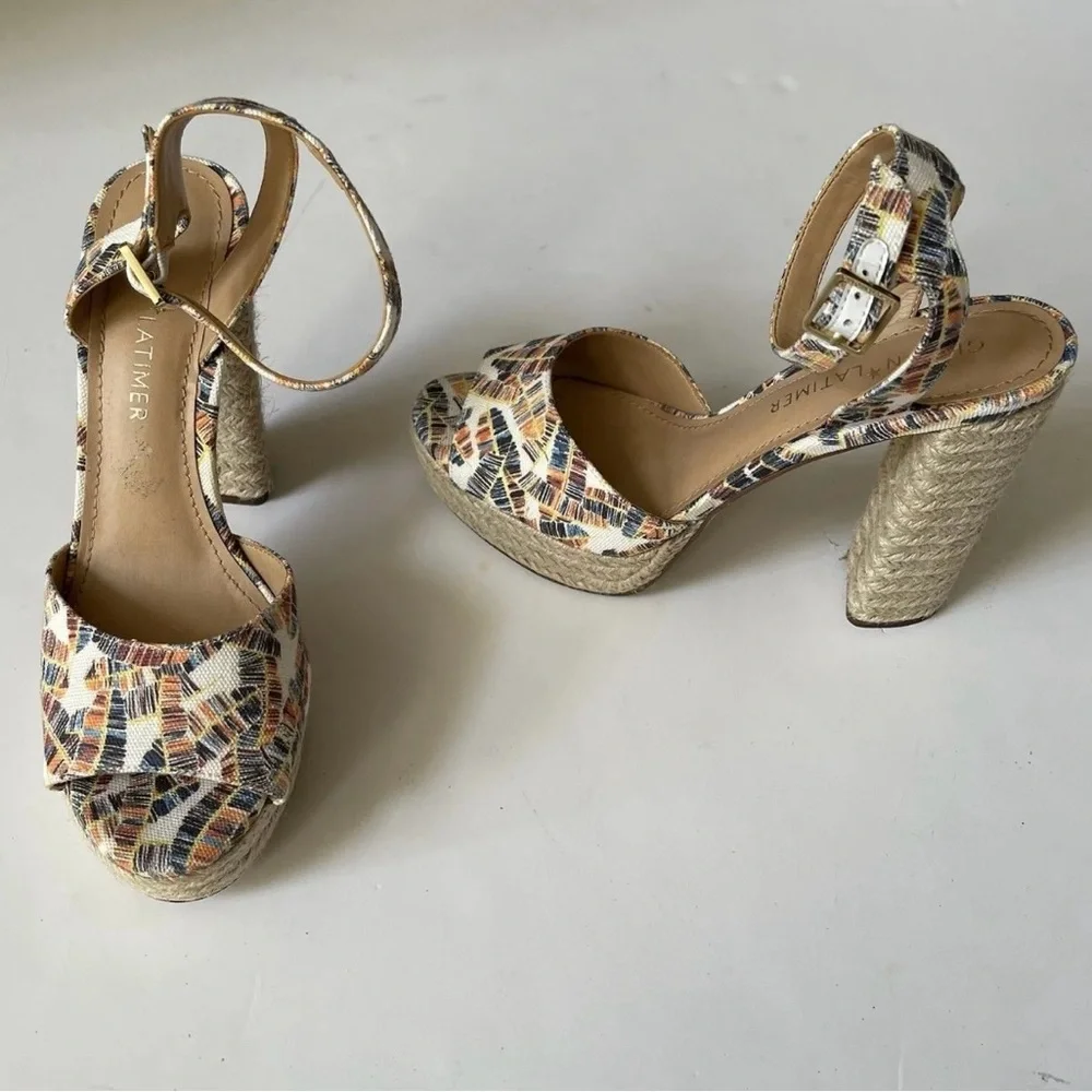 Gibson Latimer Luciana Multicolor Espadrille Platform Heels Sandals - Picture 8 of 11